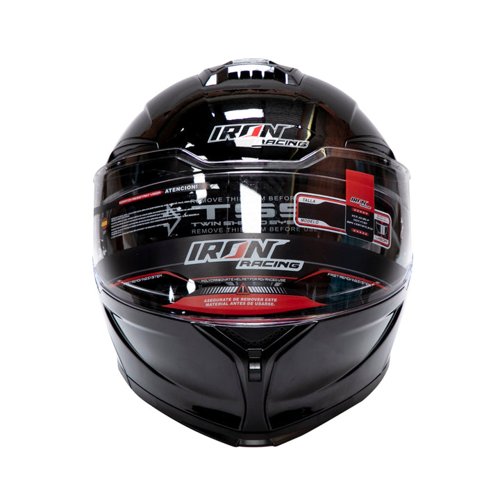 Casco Abatible Doble Propósito Negro Iron Racing Moltta