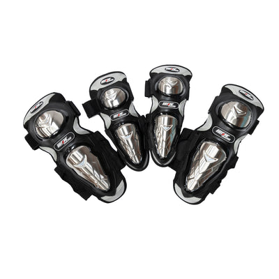 Set Rodilleras Y Coderas Para Motociclista IR060 Acero Inoxidable (4Pzas)