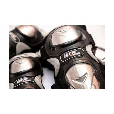 Set Rodilleras Y Coderas Para Motociclista IR060 Acero Inoxidable (4Pzas)