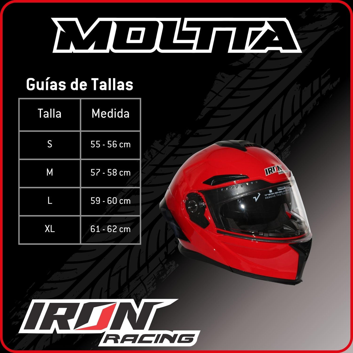 Casco Abatible AMT 903 Luchador Rojo